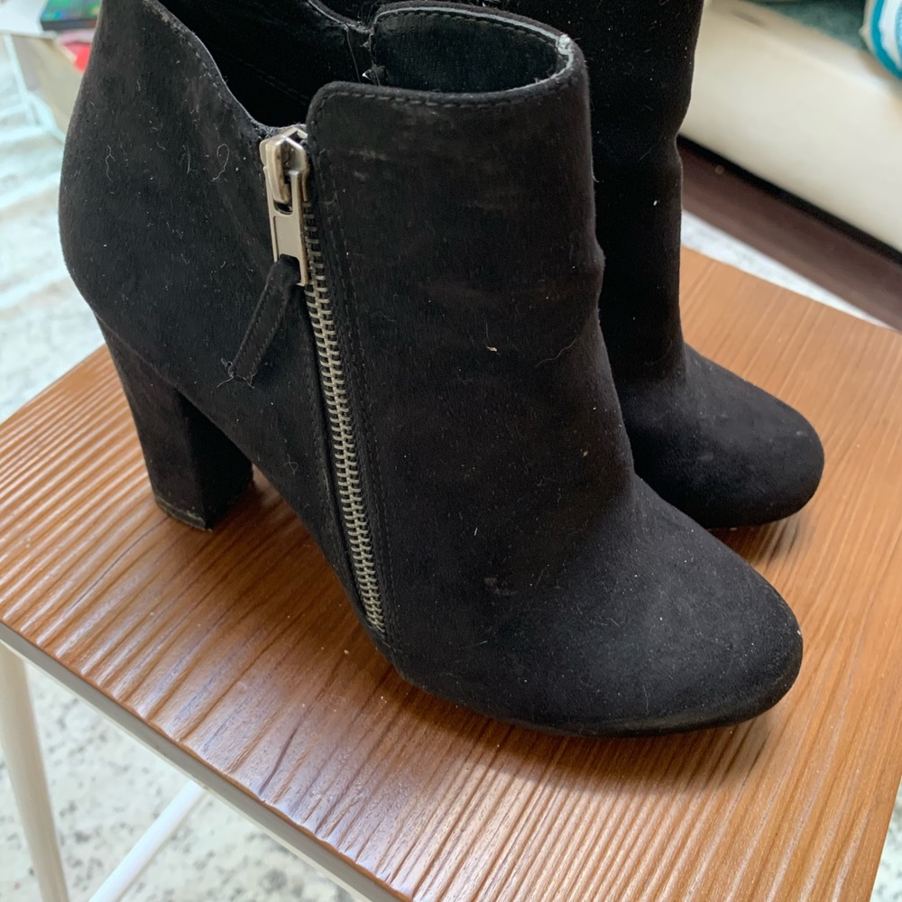 Suede black booties